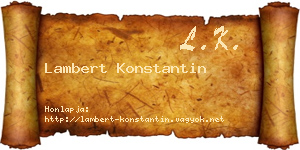 Lambert Konstantin névjegykártya